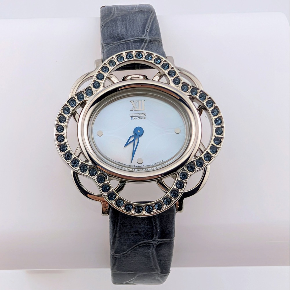 Citizen Lobella Flower Eco-Drive Blue Swarovski Crystal MOP Watch B023-S027578